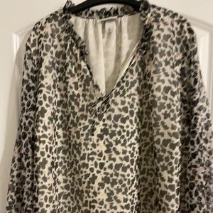 Long sleeve animal print top